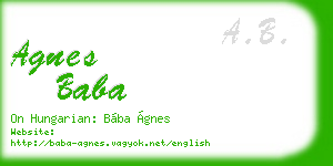 agnes baba business card